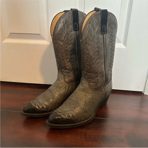 Size 10 Laredo Women’s Vintage Distressed Leather Cowboy Boots Western Mid Calf - Picture 6 of 10